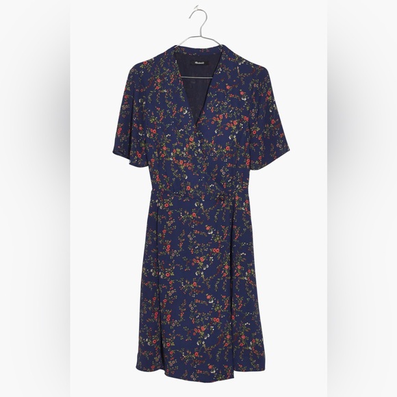 NWOT Madewell Amaranth Wrap Dress in Moonless Floral, Size 0 - Picture 4 of 16